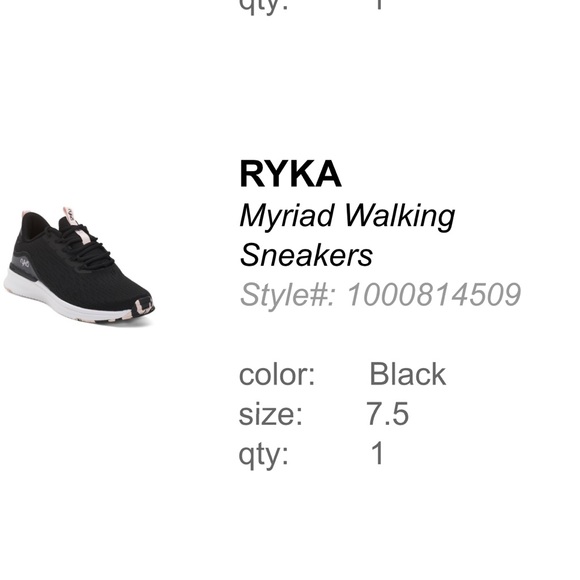 Ryka Shoes - New ! Ryka Black Myriad Athletic Shoes Size 7.5